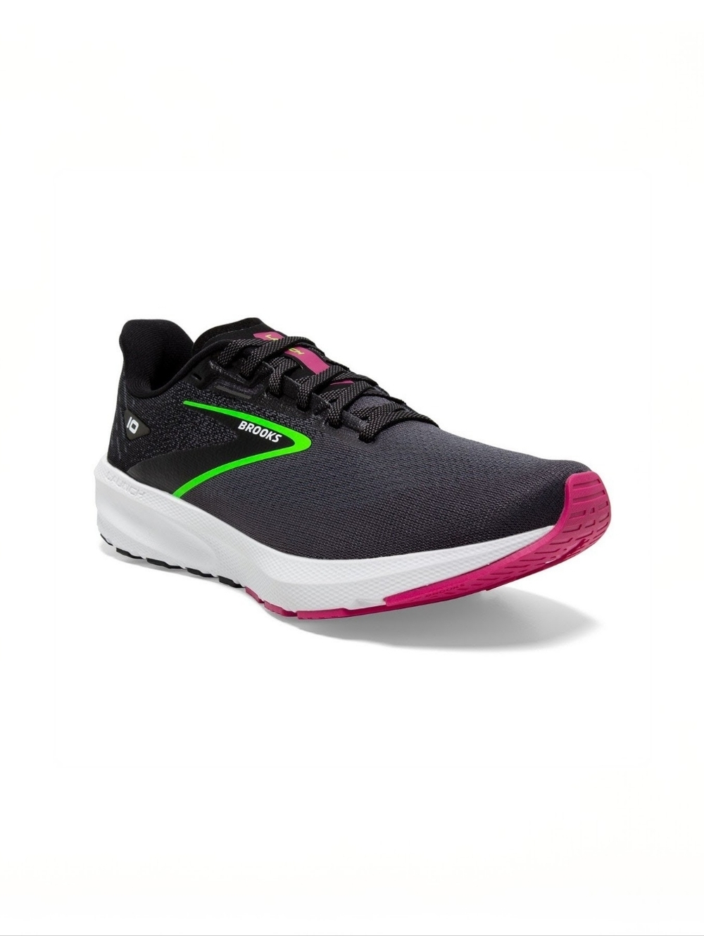 Brooks Launch 10 Women's Running Shoes Black/Blackened Pearl/Green Size 10.5
